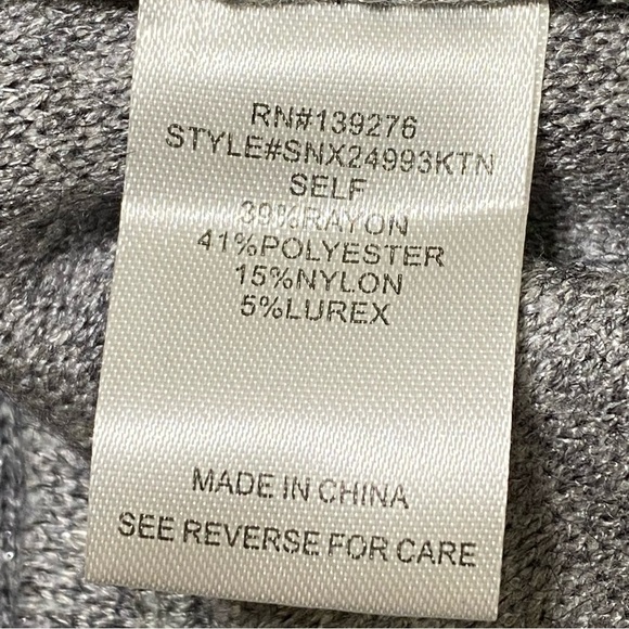 Les Serein Metallic Gray Puff Sleeve Sweater Top 2X NWT - Picture 7 of 9